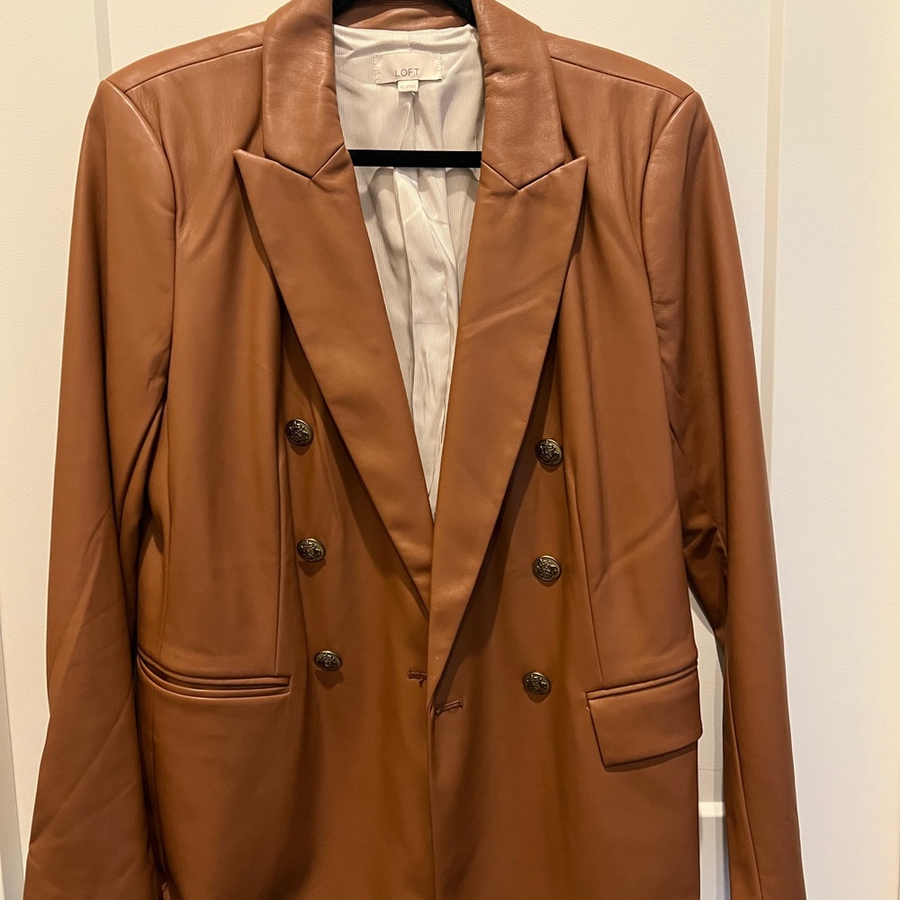 LOFT Tan/Brown Faux Leather Jacket